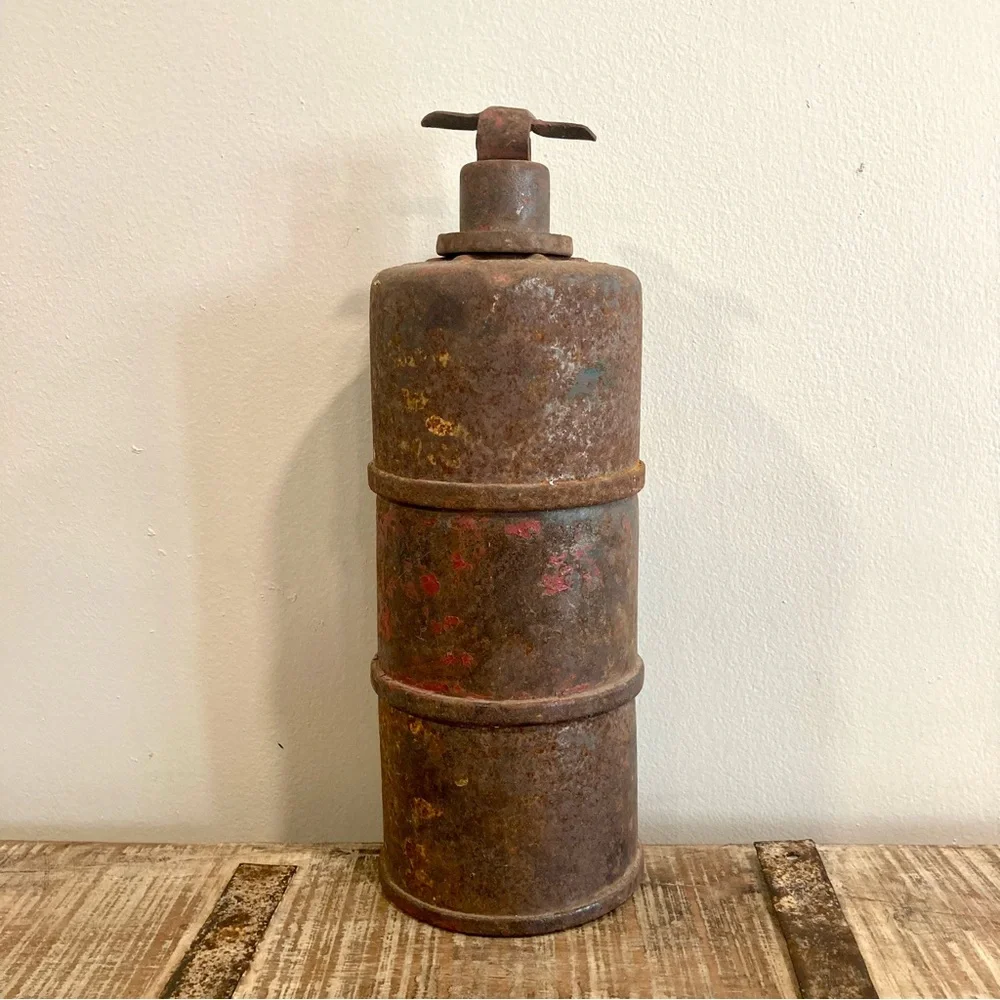 3 Vintage Bolser Corporation Roadside Flares Rusty Metal Decor Stackable